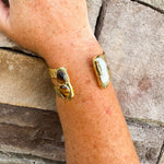 [Easton Elle] Tigers Eye & Freshwater Pearl Double Cuff - The Pink Pineapple 850