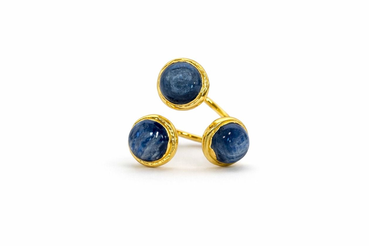 [Easton Elle] Triple Ring – Blue Kyanite - The Pink Pineapple 850