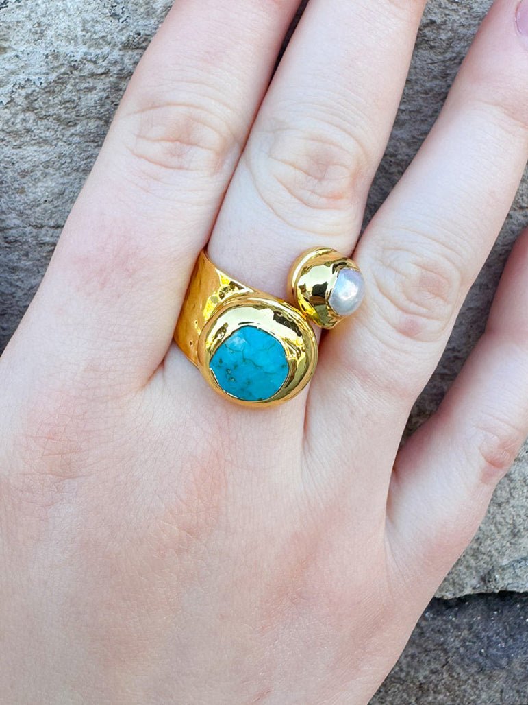 [Easton Elle] Turquoise Curl Ring - The Pink Pineapple 850