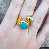 [Easton Elle] Turquoise Curl Ring - The Pink Pineapple 850