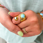 [Easton Elle] Turquoise Curl Ring - The Pink Pineapple 850