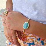 [Easton Elle] Turquoise Oval Beam Stretch Bracelet - The Pink Pineapple 850
