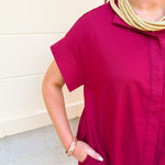 Easy Breeze Cotton Linen Mini Dress - The Pink Pineapple 850