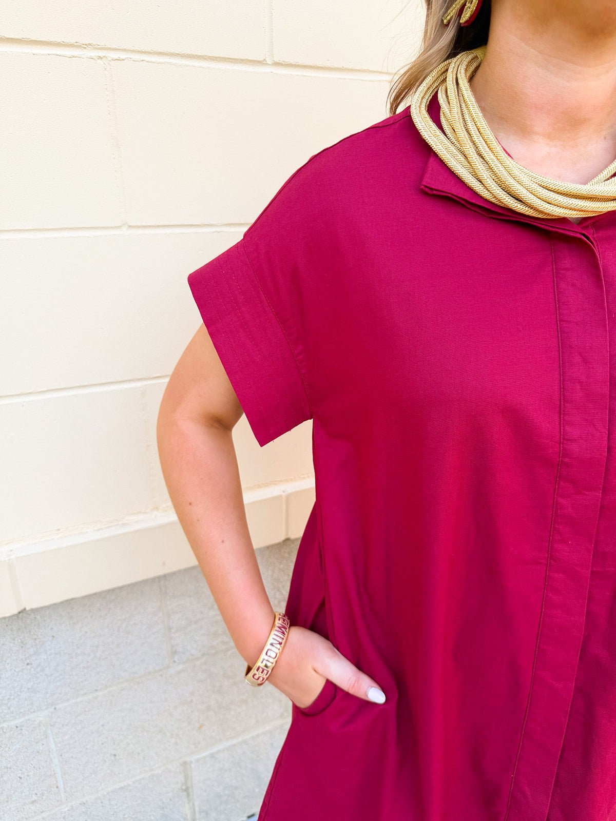 Easy Breeze Cotton Linen Mini Dress - The Pink Pineapple 850