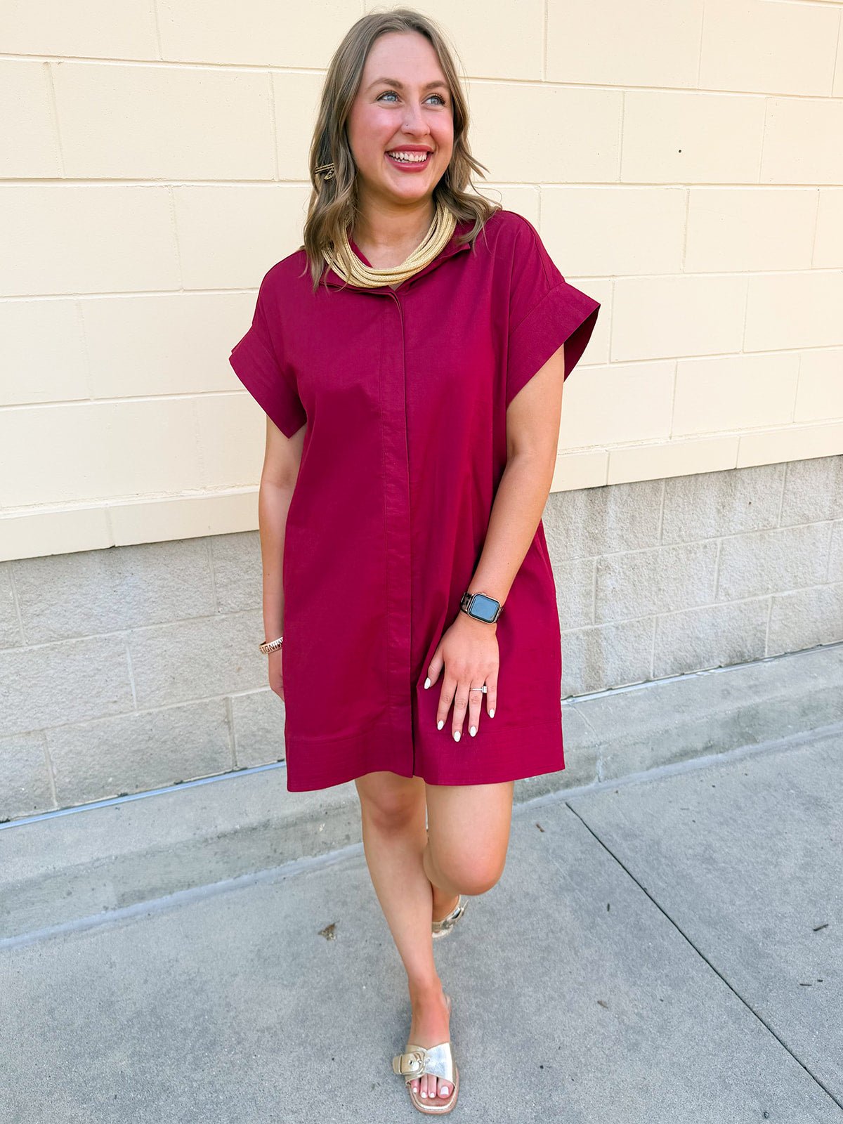 Easy Breeze Cotton Linen Mini Dress - The Pink Pineapple 850
