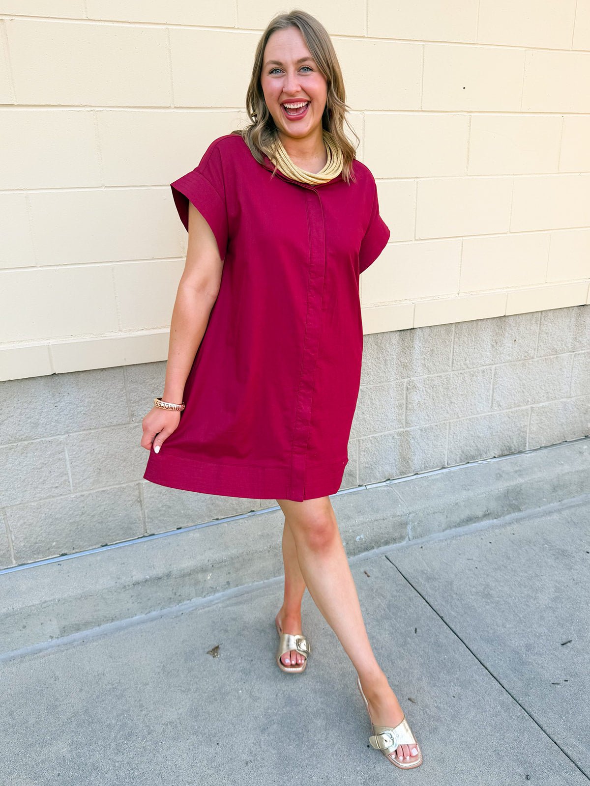 Easy Breeze Cotton Linen Mini Dress - The Pink Pineapple 850