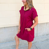 Easy Breeze Cotton Linen Mini Dress - The Pink Pineapple 850