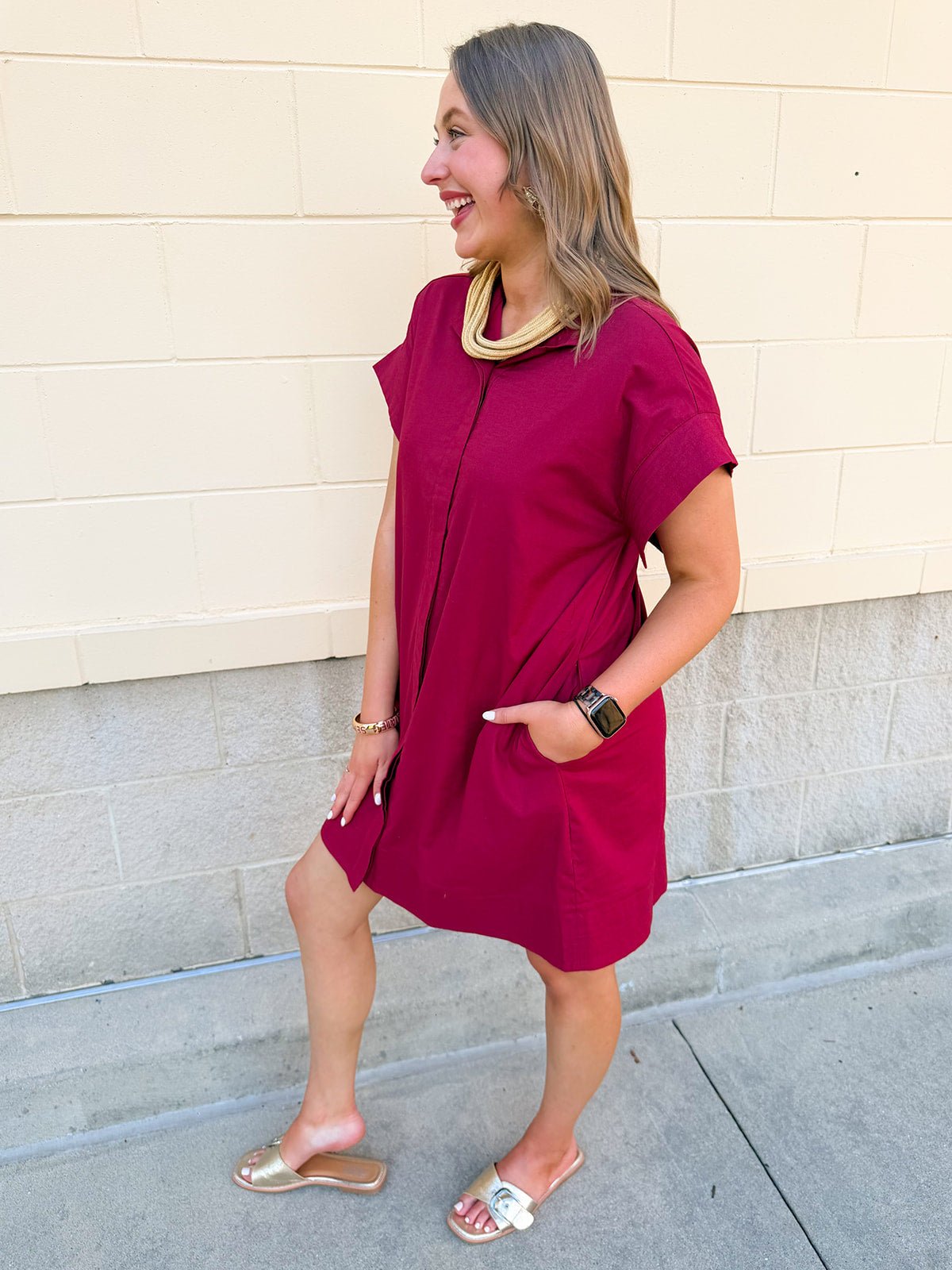 Easy Breeze Cotton Linen Mini Dress - The Pink Pineapple 850