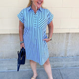 Easy Days Striped T-Shirt Dress - The Pink Pineapple 850