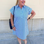 Easy Days Striped T-Shirt Dress - The Pink Pineapple 850