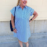 Easy Days Striped T-Shirt Dress - The Pink Pineapple 850