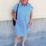 Easy Days Striped T-Shirt Dress - The Pink Pineapple 850