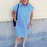 Easy Days Striped T-Shirt Dress - The Pink Pineapple 850