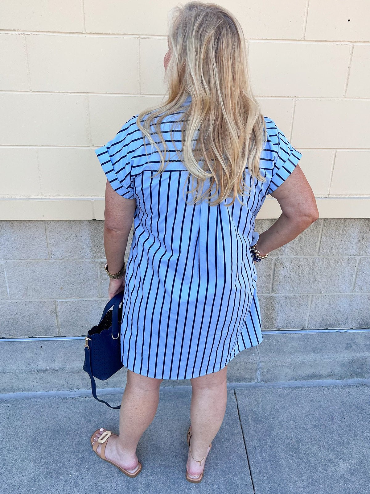 Easy Days Striped T-Shirt Dress - The Pink Pineapple 850
