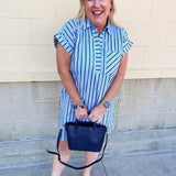 Easy Days Striped T-Shirt Dress - The Pink Pineapple 850