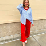 Easygoing Stripe Button - Up - The Pink Pineapple 850