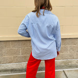 Easygoing Stripe Button - Up - The Pink Pineapple 850