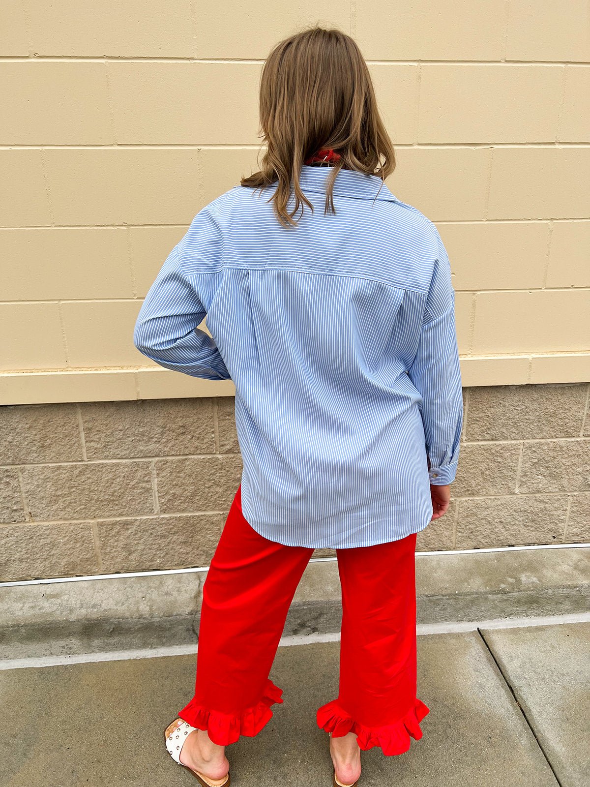 Easygoing Stripe Button - Up - The Pink Pineapple 850