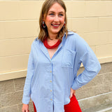 Easygoing Stripe Button - Up - The Pink Pineapple 850