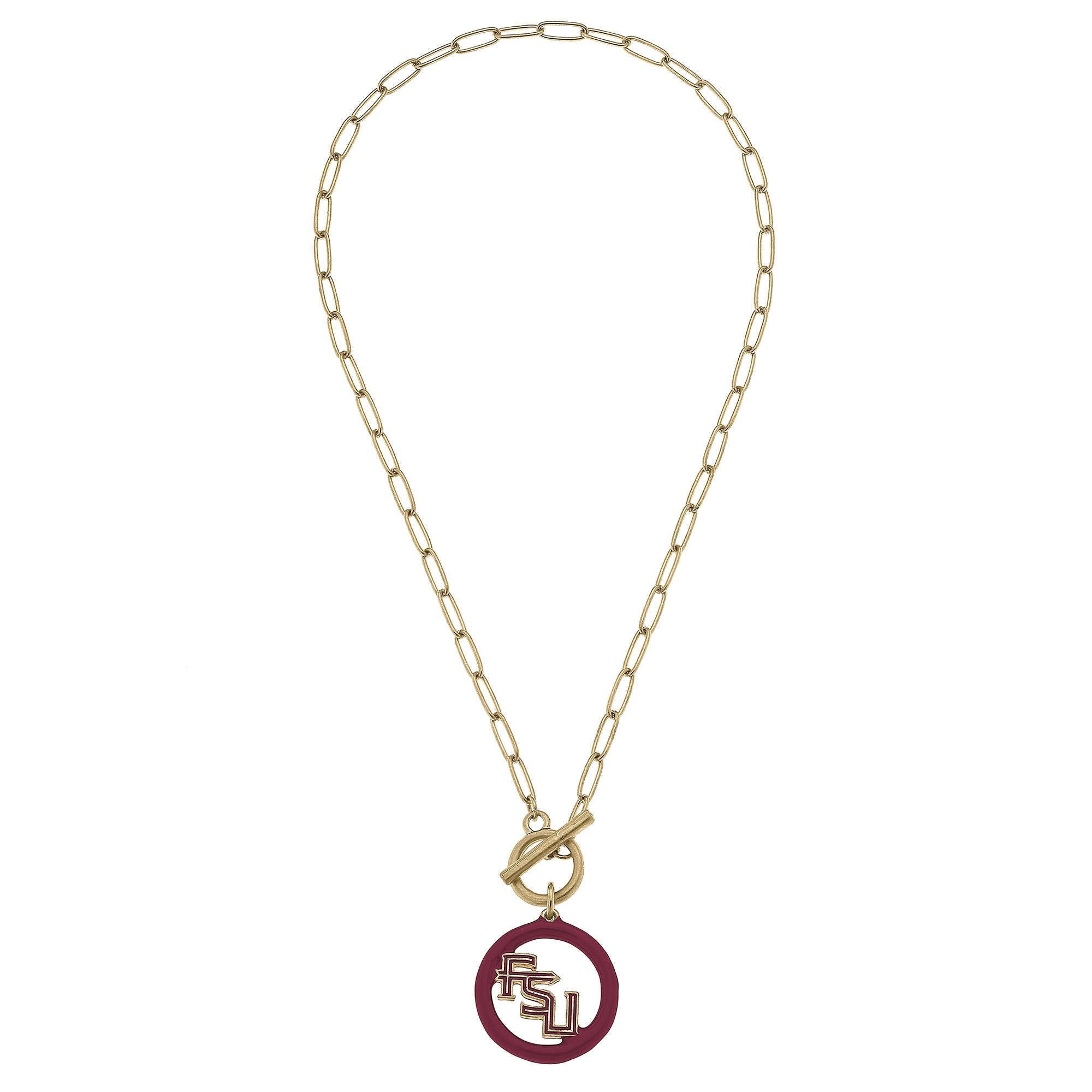 Florida State Seminoles Logo Enamel T-Bar Necklace