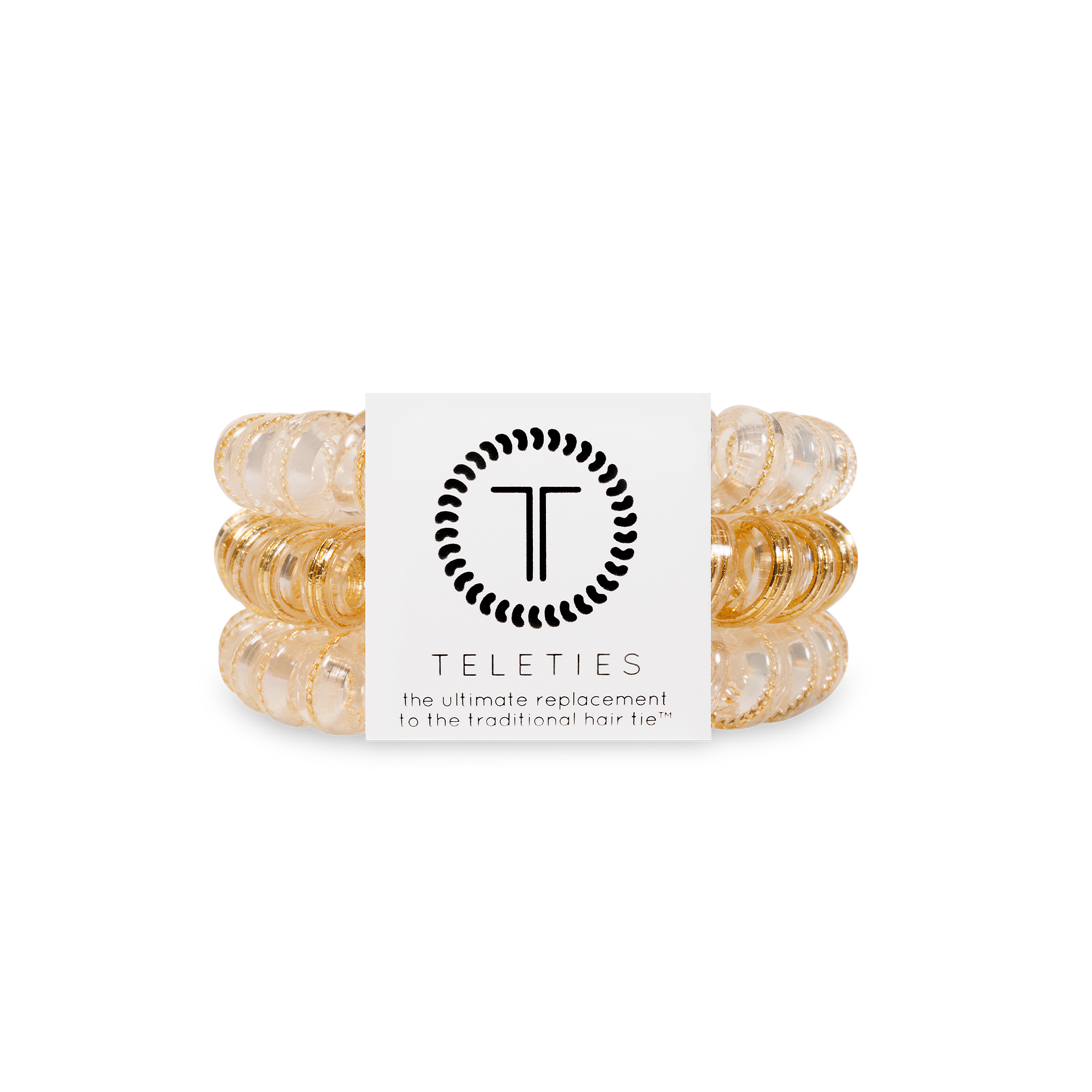 Set of three large spiral hair ties in gold, silver, and neutral tones from the Luxury Living collection.