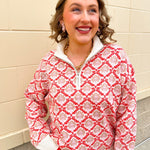 Effortless Bloom Quarter Zip Sweater - The Pink Pineapple 850