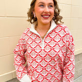 Effortless Bloom Quarter Zip Sweater - The Pink Pineapple 850