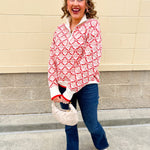 Effortless Bloom Quarter Zip Sweater - The Pink Pineapple 850