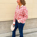 Effortless Bloom Quarter Zip Sweater - The Pink Pineapple 850