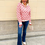 Effortless Bloom Quarter Zip Sweater - The Pink Pineapple 850