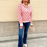 Effortless Bloom Quarter Zip Sweater - The Pink Pineapple 850