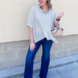 Effortless Lines Button Down Top - The Pink Pineapple 850