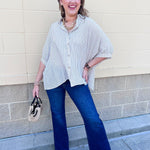 Effortless Lines Button Down Top - The Pink Pineapple 850