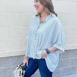 Effortless Lines Button Down Top - The Pink Pineapple 850