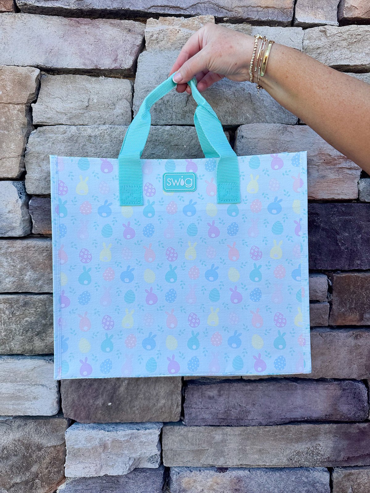 Egg Hunt Reusable Gift Bag Medium - The Pink Pineapple 850