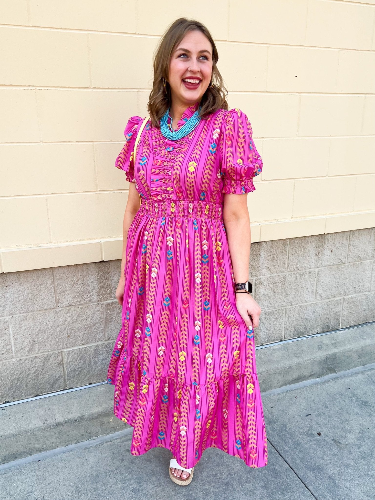 Electric Bloom Geo Maxi Dress - The Pink Pineapple 850