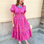 Electric Bloom Geo Maxi Dress - The Pink Pineapple 850