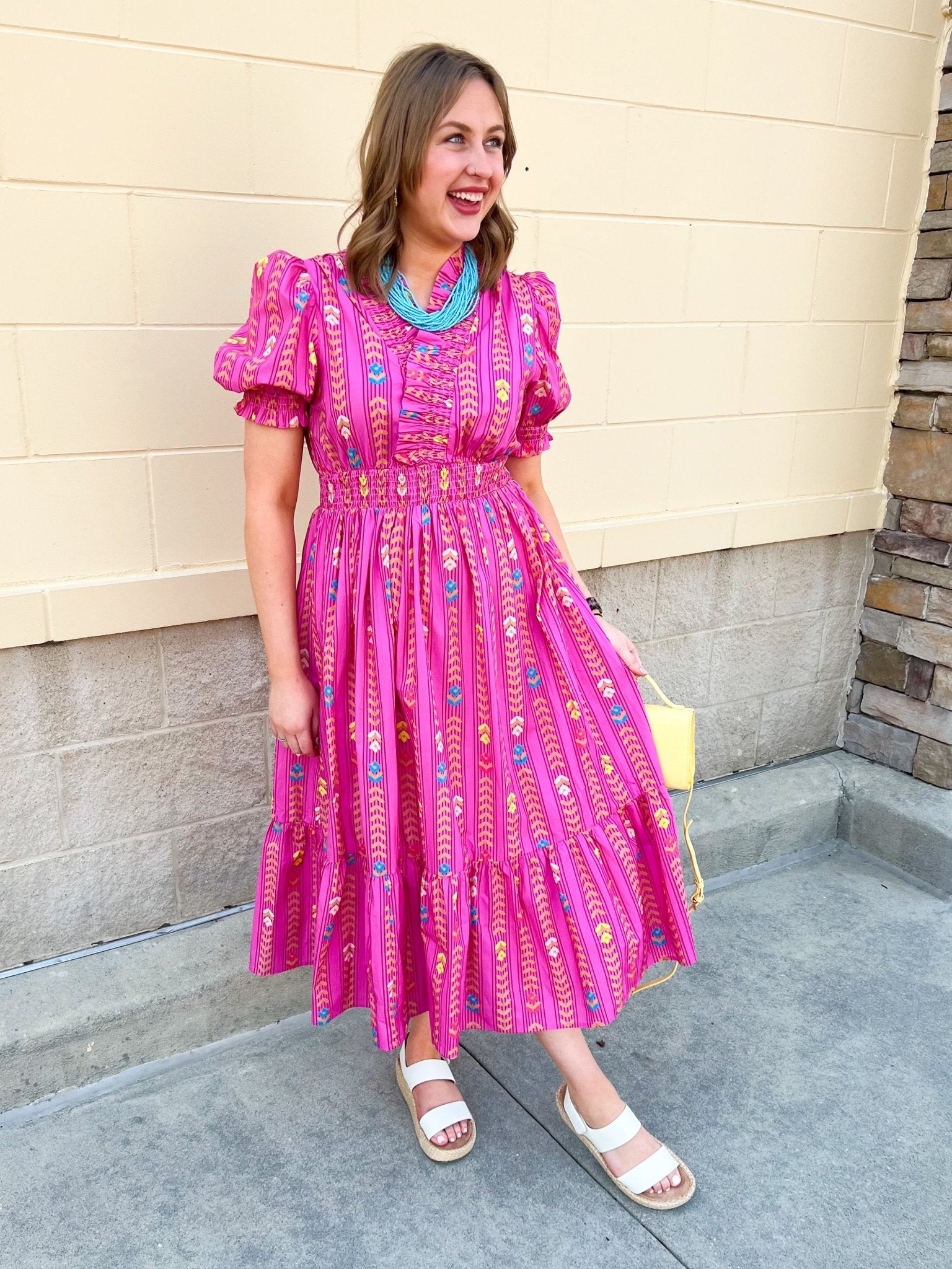 Electric Bloom Geo Maxi Dress - The Pink Pineapple 850