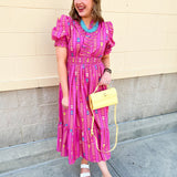 Electric Bloom Geo Maxi Dress - The Pink Pineapple 850