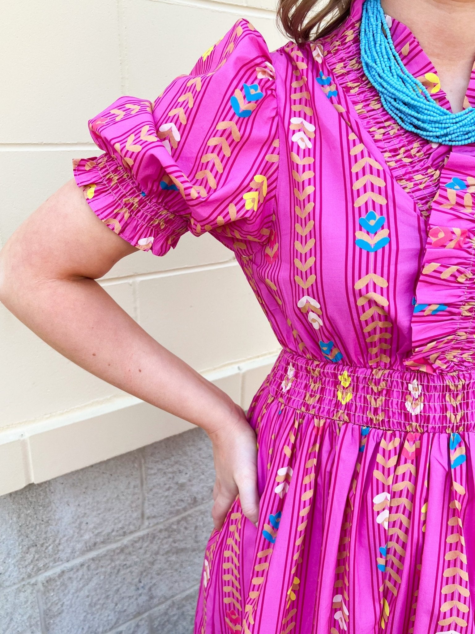 Electric Bloom Geo Maxi Dress - The Pink Pineapple 850