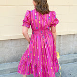 Electric Bloom Geo Maxi Dress - The Pink Pineapple 850