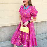 Electric Bloom Geo Maxi Dress - The Pink Pineapple 850