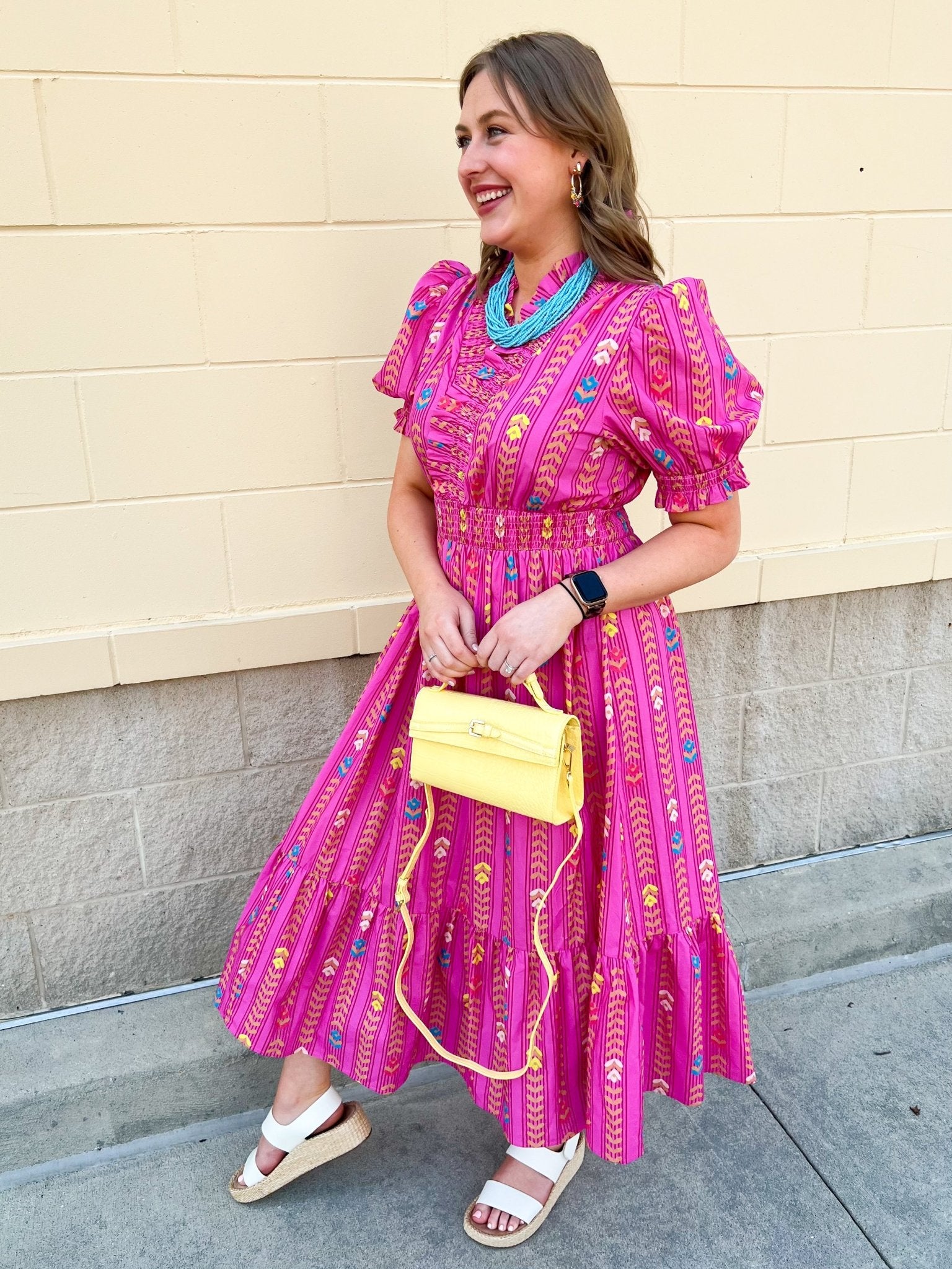 Electric Bloom Geo Maxi Dress - The Pink Pineapple 850