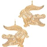 Embossed Gold Gators Dangle Earrings - The Pink Pineapple 850