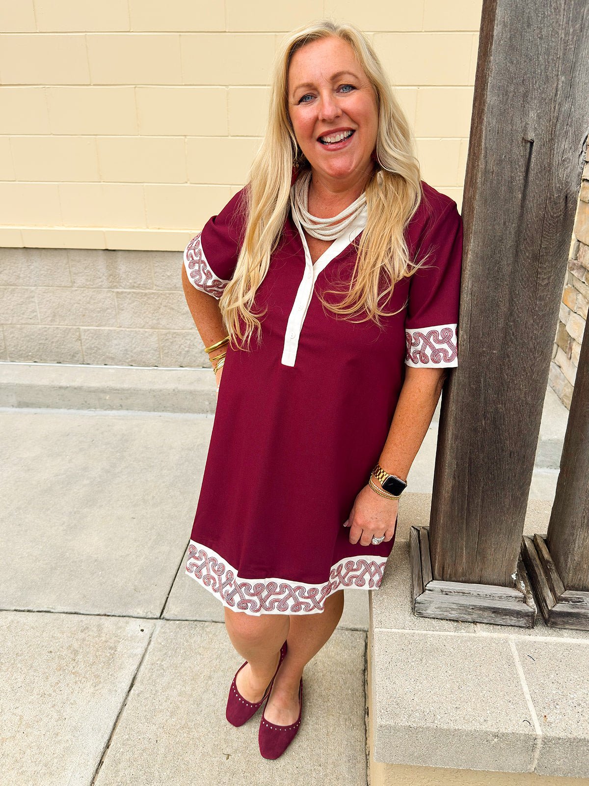 Embroidered Haven Mini Dress - The Pink Pineapple 850