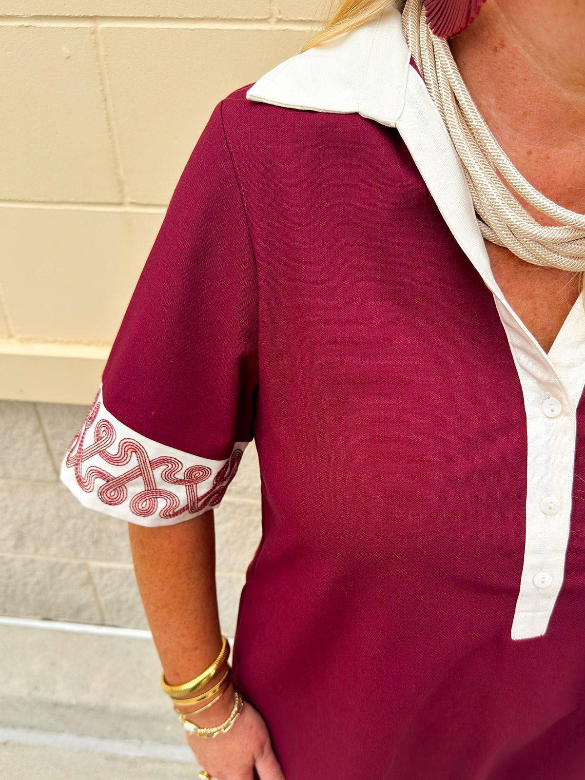 Embroidered Haven Mini Dress - The Pink Pineapple 850