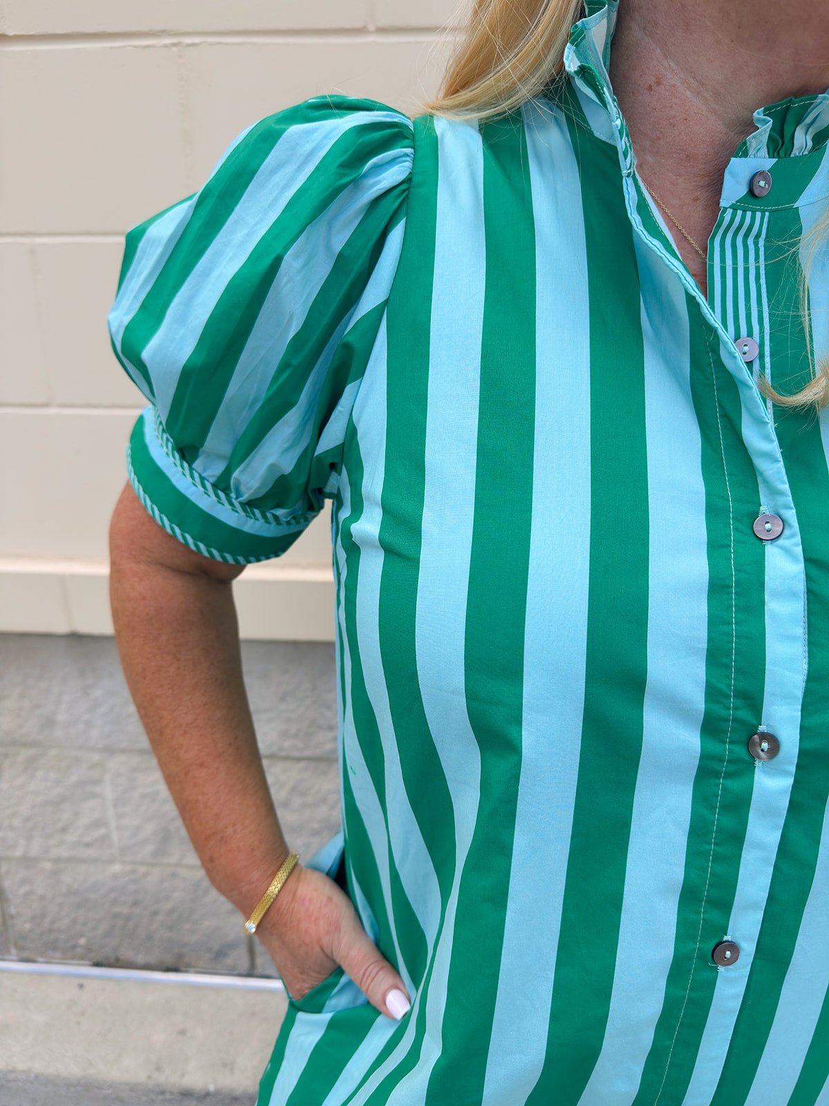 Emerald Avenue Stripe Dress - The Pink Pineapple 850
