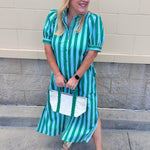 Emerald Avenue Stripe Dress - The Pink Pineapple 850
