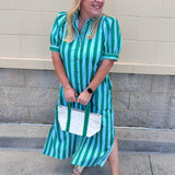 Emerald Avenue Stripe Dress - The Pink Pineapple 850