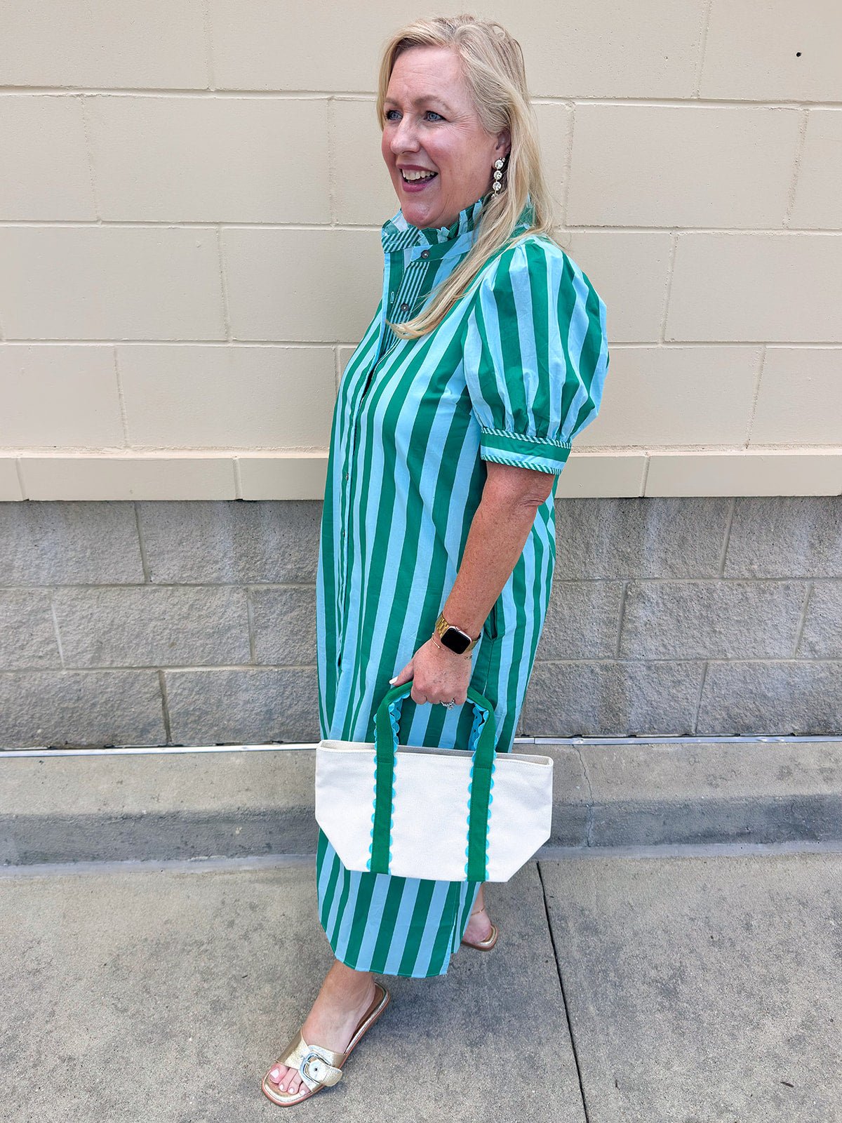 Emerald Avenue Stripe Dress - The Pink Pineapple 850